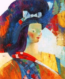13.Portrait of Italian Girl, oil on canvas, 55x65cm, 2001, Nugzar Kahiani