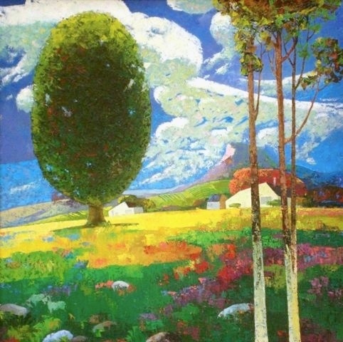 46. Landscape, Пейзаж, canvas,oil, 70х70sm, 2011, Nugzar Kahiani