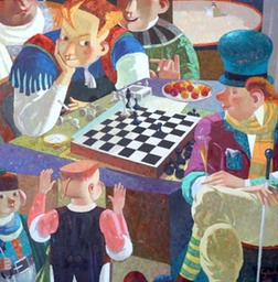 51.Chess play | Шах и мат,70x70cm,c.o.,2011,Nugzar Kahiani