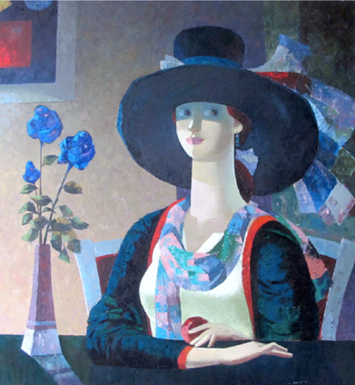 67.Lady in Black, 70x75cm, oil on canvas, 2012