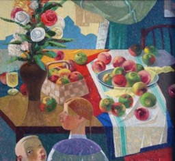79. Still-life wtih apples | Натюрморт с яблоками, c.o., 65х70cm, 2012, Nugzar Kahiani