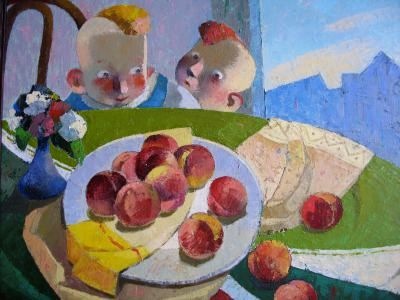 80. Still life with fruits | Натюрморт с фруктами, canvas, oil, Nugzar Kahiani